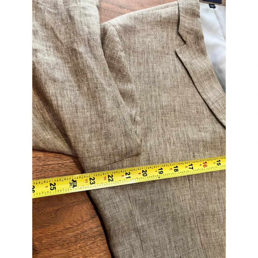 Jos A Bank 1905 Mens 43R Tailored Fit 100% Linen Herringbone Blazer Sport Coat